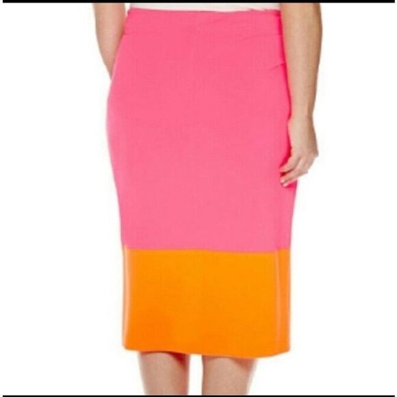 NWT PLUS Orange n pink pencil  skirt sz 22 - Picture 3 of 4
